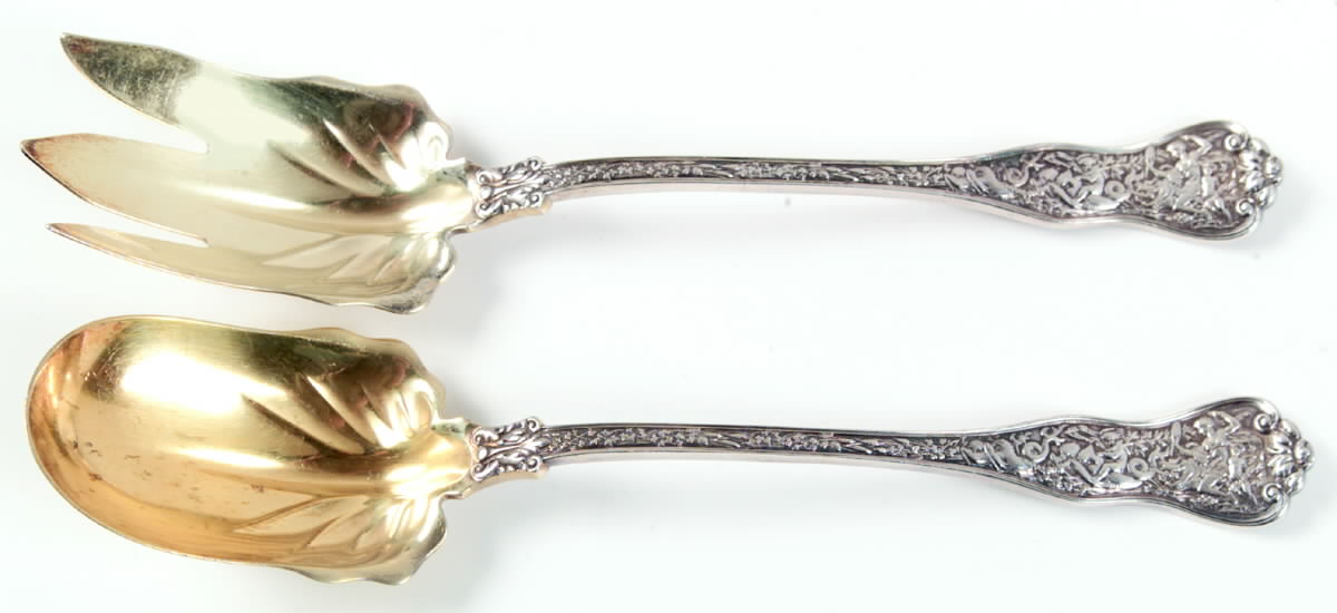 Olympian (Sterling, 1878, No Monograms) (2 Pc) Solid Salad Set by Tiffany & CO SILVER-1