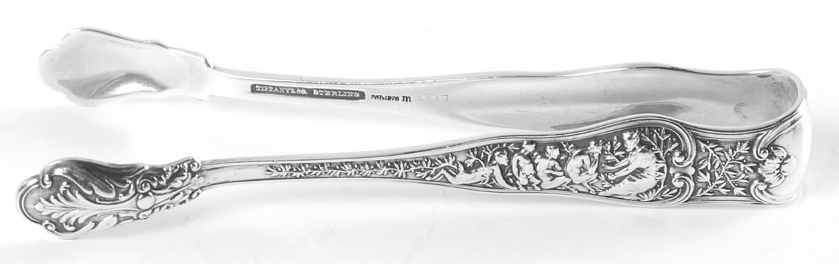 Olympian (Sterling, 1878, No Monograms) Sugar Tongs Small with Shell Tips by Tiffany & CO SILVER-1