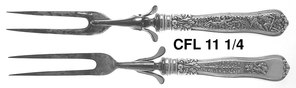 Olympian (Sterling, 1878, No Monograms) Large Stainless-Prong Roast Carving Fork by Tiffany & CO SILVER-1