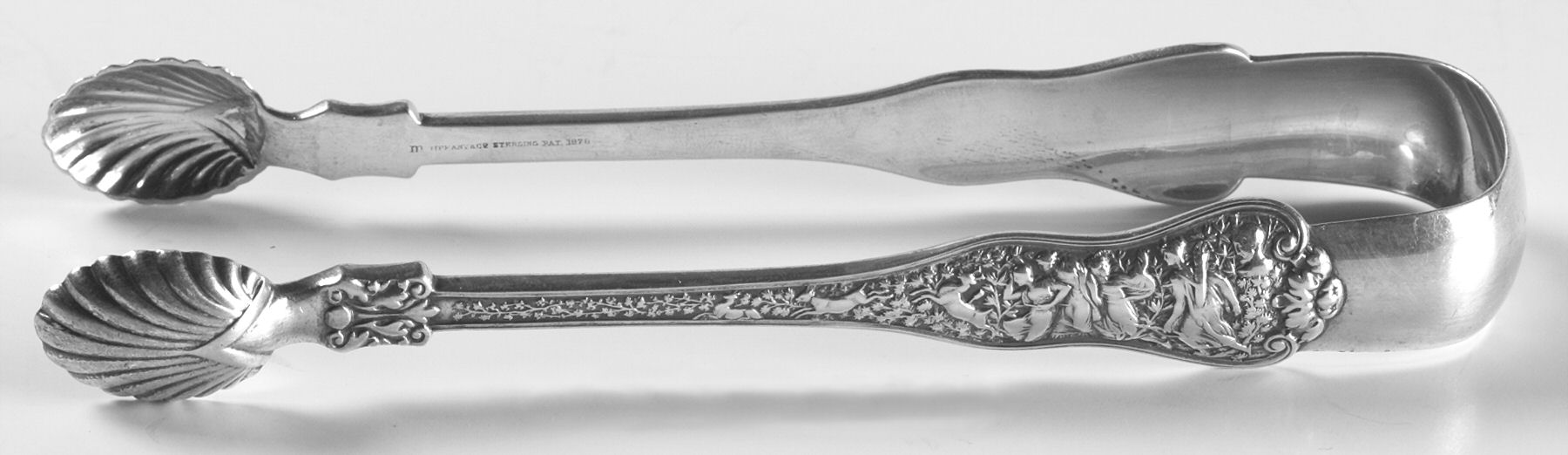 Olympian (Sterling, 1878, No Monograms) Sugar Tongs Large with Shell Tips by Tiffany & CO SILVER-1