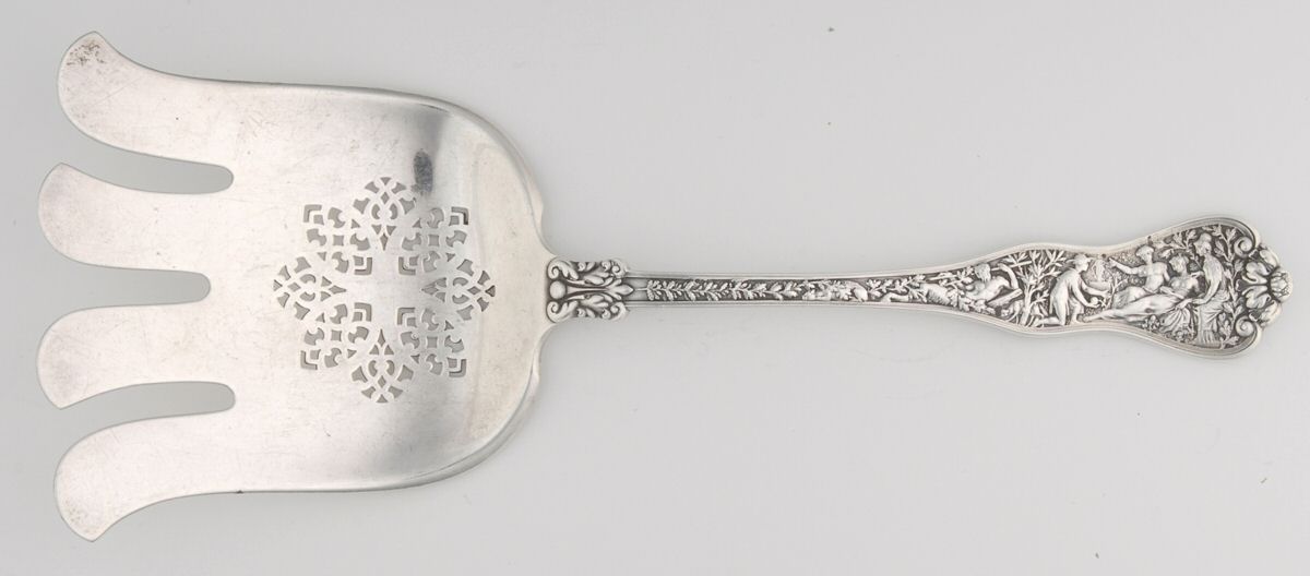 Olympian (Sterling, 1878, No Monograms) Large Solid Asparagus Serving Fork by Tiffany & CO SILVER-1