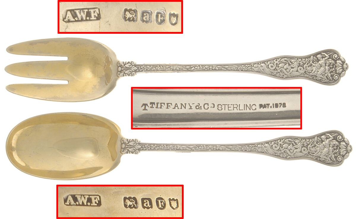 Olympian (Sterling, 1878, No Monograms) (2 Pc) Solid Salad Set by Tiffany & CO SILVER-1