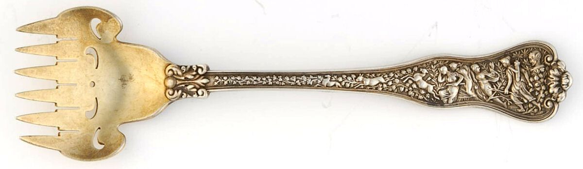 Olympian (Sterling, 1878, No Monograms) Large Solid Tined Sardine Serving Fork by Tiffany & CO SILVER-1