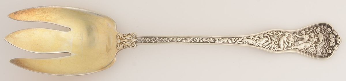 Olympian (Sterling, 1878, No Monograms) Solid Salad Serving Fork by Tiffany & CO SILVER-1