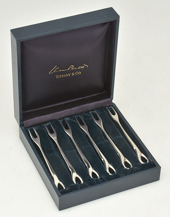 Padova (Sterling, 1984) Individual Hors Doeuvres Fork - Set of 6 with Case by Tiffany & CO SILVER-1
