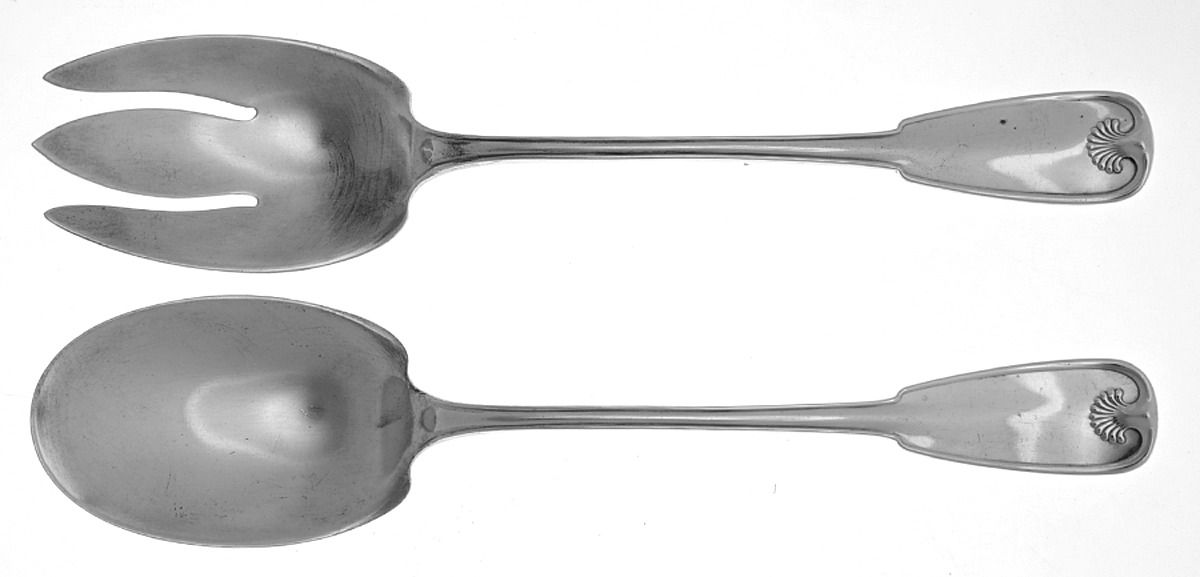 Palm (Sterling, 1871) Solid Oversized Serving Salad Set by Tiffany & CO SILVER-1
