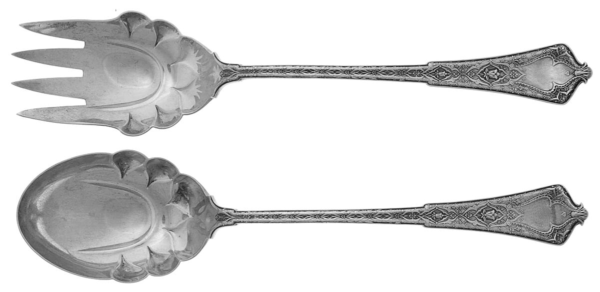 Persian (Sterling, 1872) Solid Oversized Serving Salad Set by Tiffany & CO SILVER-1