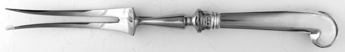 Rat Tail (Sterling, 1958) Small Steak Carving Fork with Stainless Prongs by Tiffany & CO SILVER-1