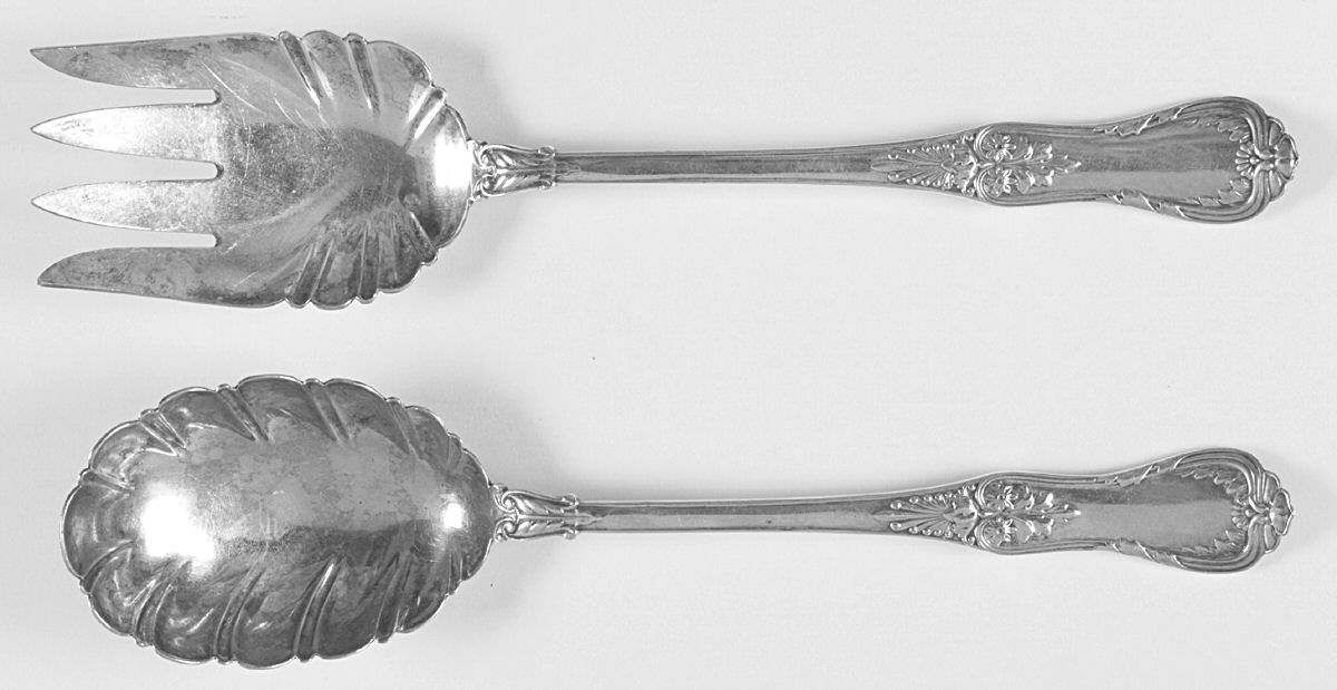 Regent (Silverplate, 1884, No Monograms) (2 Pc) Solid Salad Set by Tiffany & CO SILVER-1