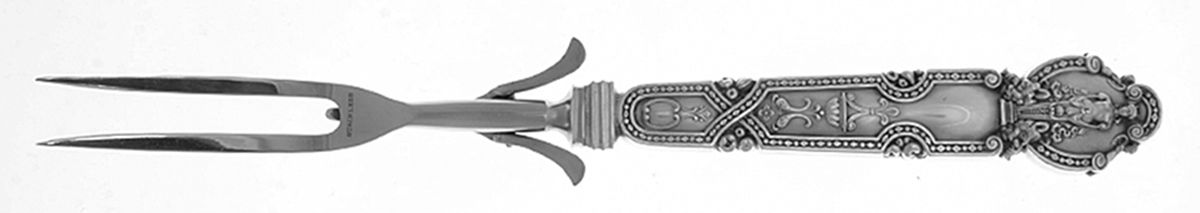 Renaissance (Sterling, 1905) Large Stainless-Prong Roast Carving Fork by Tiffany & CO SILVER-1