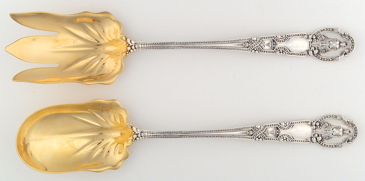Renaissance (Sterling, 1905) Solid Oversized Serving Salad Set by Tiffany & CO SILVER-1