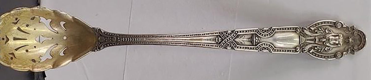 Renaissance (Sterling, 1905) Pierced Bowl Short Handle Olive Spoon by Tiffany & CO SILVER-1