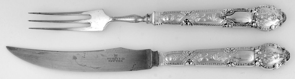 Renaissance (Sterling, 1905) 2-Pc Individual Bird Carving Set w/Silverplate Bld by Tiffany & CO SILVER-1