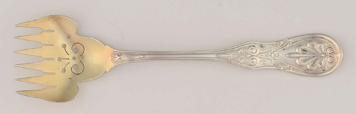 Saratoga (Sterling, 1870, No Monograms) Small Solid Tined Sardine Serving Fork by Tiffany & CO SILVER-1