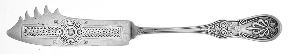 Saratoga (Sterling, 1870, No Monograms) Cheese Serving Knife Bright Cut by Tiffany & CO SILVER-1