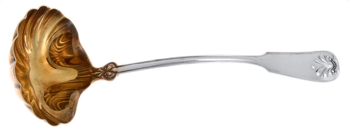 Shell & Thread (Sterling, 1905, No Monograms) Oyster Ladle with Hemispherical Bowl by Tiffany & CO SILVER-1