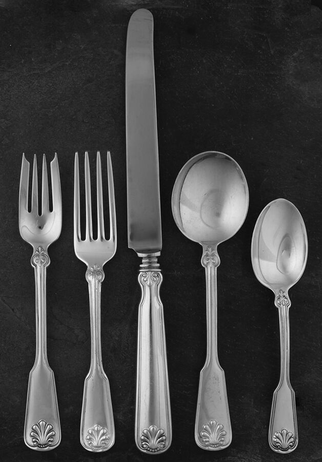 Shell & Thread (Sterling, 1905, No Monograms) 40 Piece Estate Set by Tiffany & CO SILVER-1