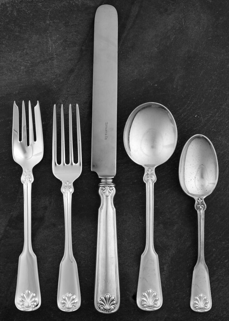 Shell & Thread (Sterling, 1905, No Monograms) 40  Piece Estate Set by Tiffany & CO SILVER-1