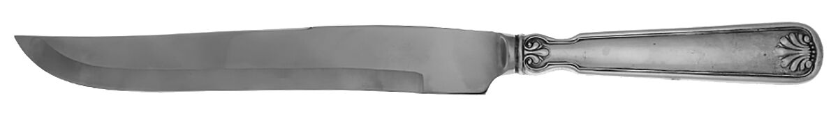 Shell & Thread (Sterling, 1905, No Monograms) Large Stainless Blade Roast Carving Knife by Tiffany & CO SILVER-1