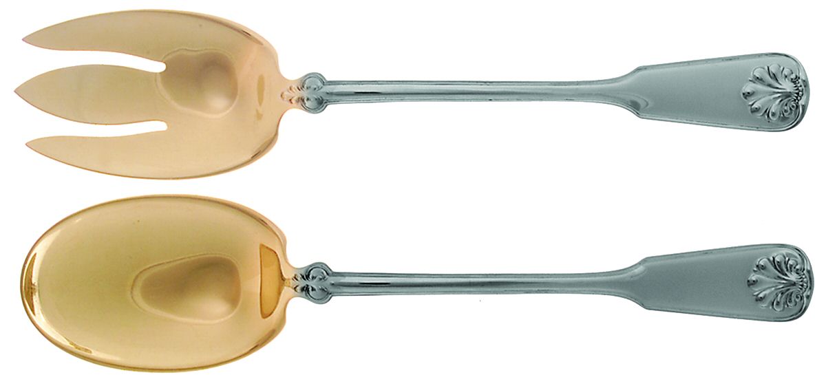 Shell & Thread (Sterling, 1905, No Monograms) (2 Pc) Solid Salad Set by Tiffany & CO SILVER-1