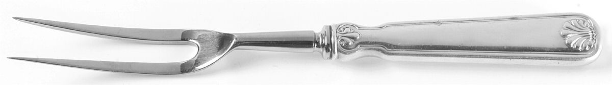 Shell & Thread (Sterling, 1905, No Monograms) Large Stainless-Prong Roast Carving Fork by Tiffany & CO SILVER-1