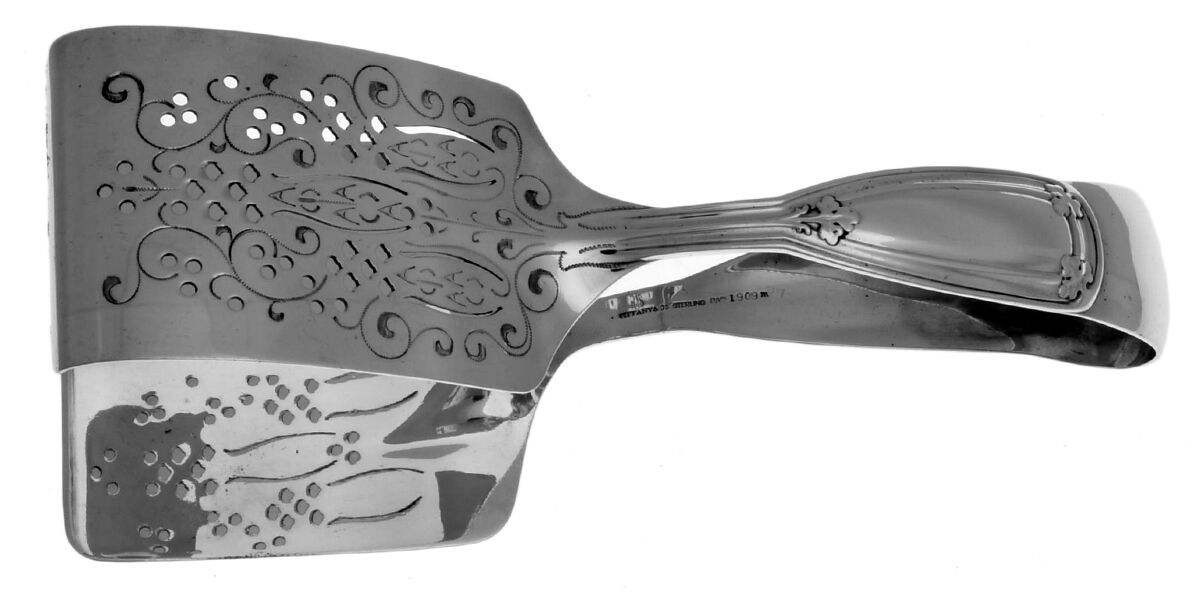 St. Dunstan (Sterling, 1909, No Monograms) Solid Piece Aspragus Tongs by Tiffany & CO SILVER-1