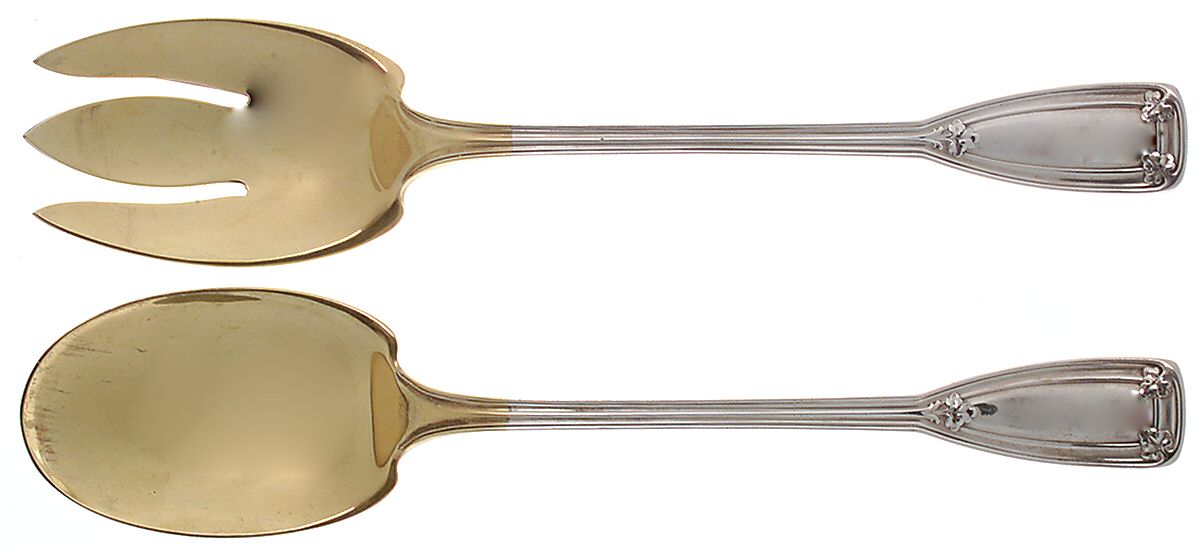 St. Dunstan (Sterling, 1909, No Monograms) (2 Pc) Solid Salad Set by Tiffany & CO SILVER-1