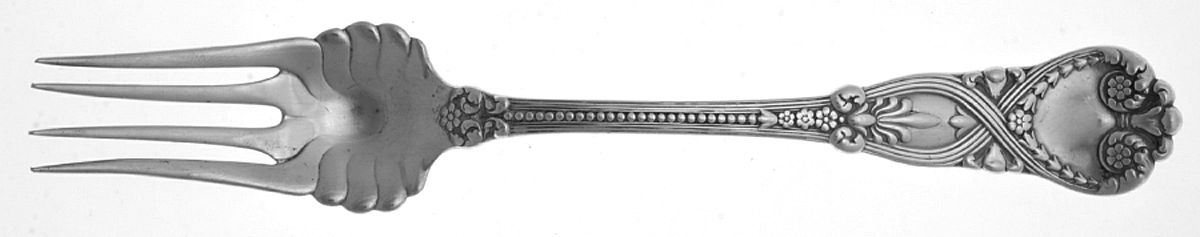 St. James (Sterling, 1898, No Monograms) Large Solid Cold Meat Serving Fork by Tiffany & CO SILVER-1
