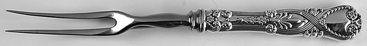 St. James (Sterling, 1898, No Monograms) Large Stainless-Prong Roast Carving Fork by Tiffany & CO SILVER-1