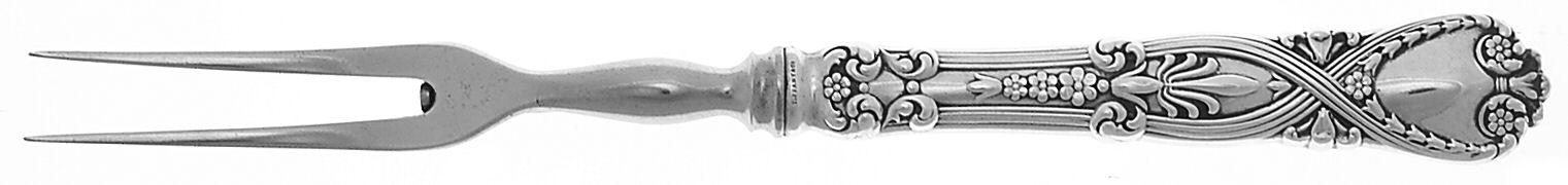 St. James (Sterling, 1898, No Monograms) Small Steak Carving Fork with Stainless Prongs by Tiffany & CO SILVER-1