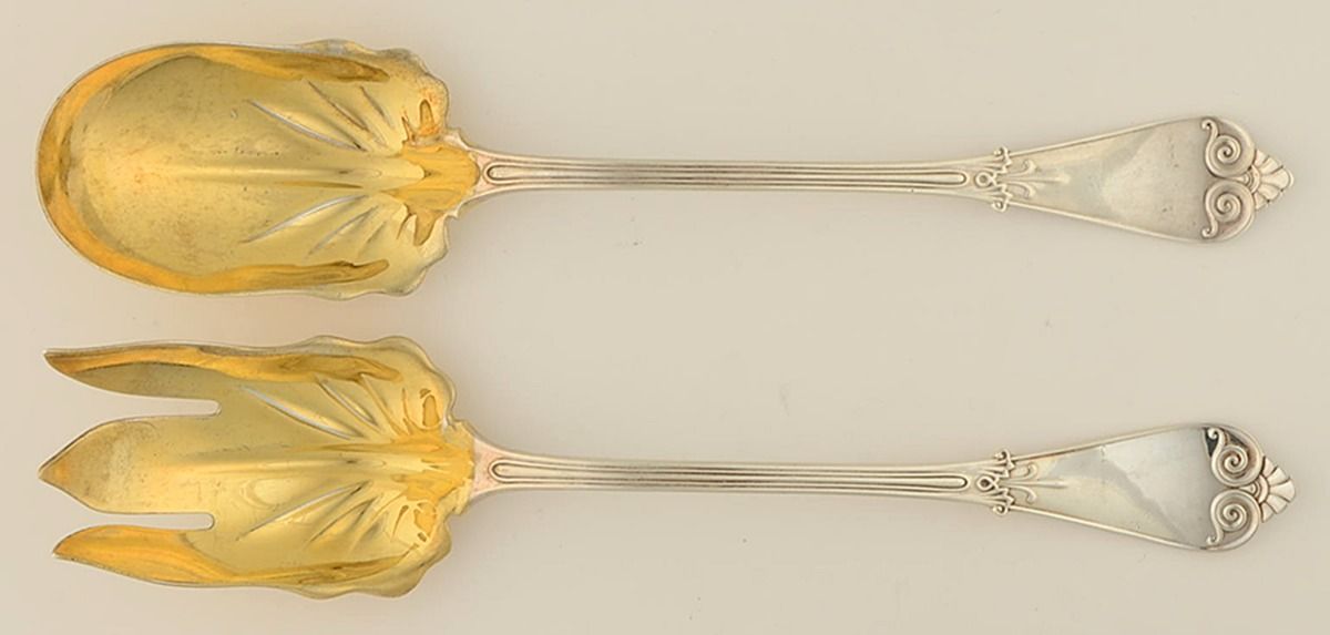 Tiffany (Sterling, 1869) (2 Pc) Solid Salad Set by Tiffany & CO SILVER-1