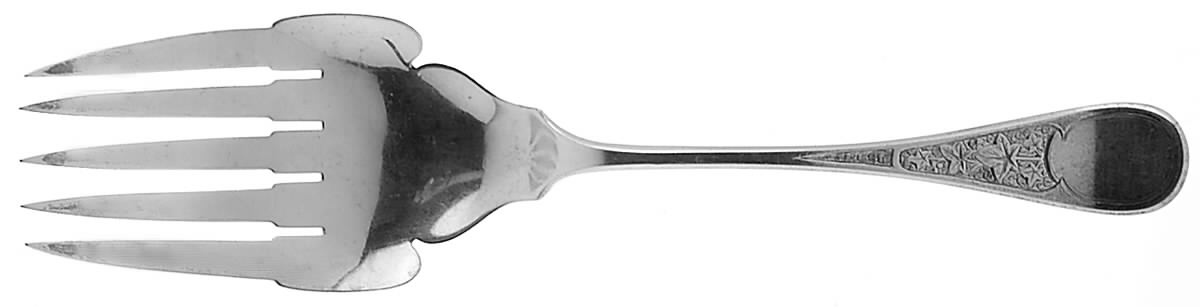 Antique Ivy (Sterling, 1870, No Monograms) Large Solid Fish Serving Fork by Tiffany & CO SILVER-1
