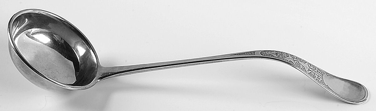 Antique Ivy (Sterling, 1870, No Monograms) Soup Ladle with Flat Bottom Bowl by Tiffany & CO SILVER-1