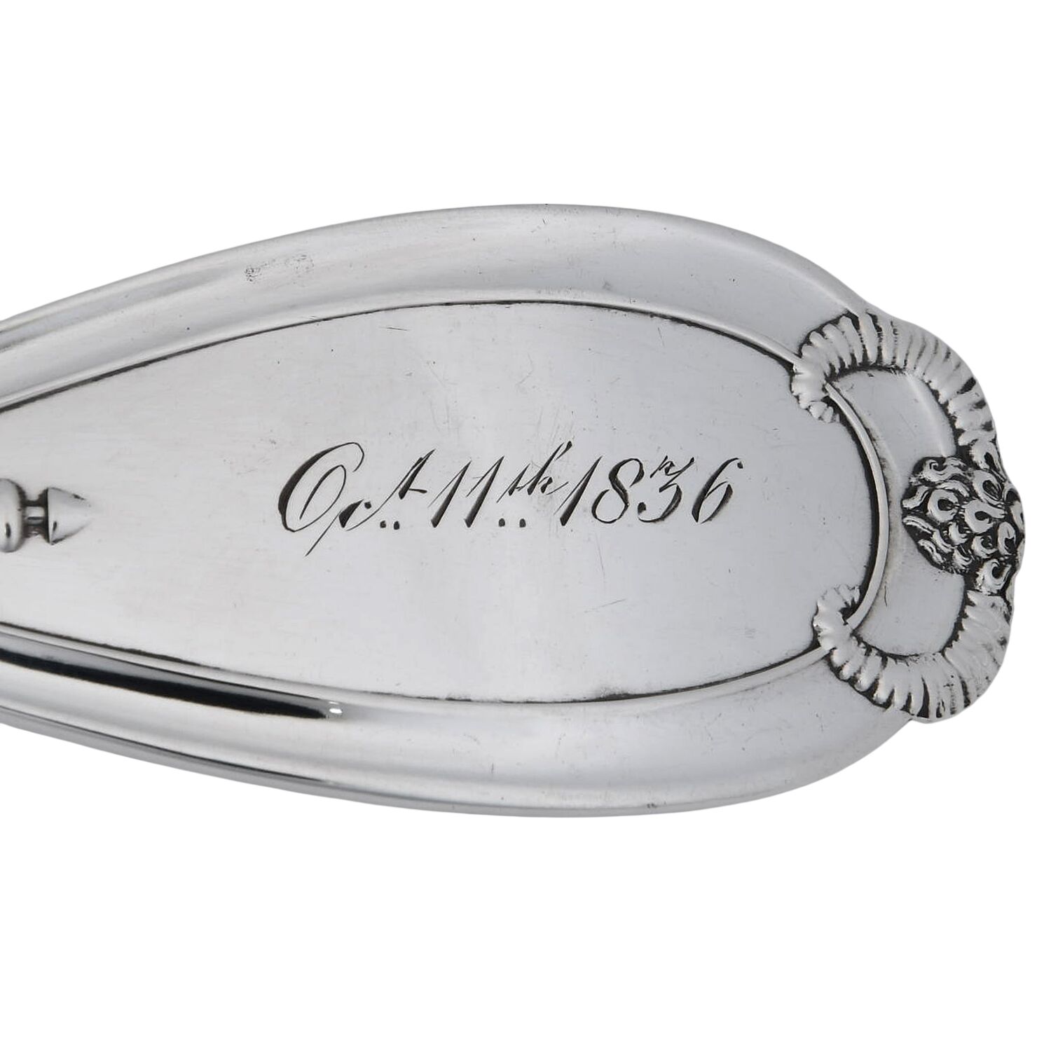 Grecian (Sterling, 1880) Bright Cut Solid Serving Berry Scoop by Tiffany & CO SILVER-3