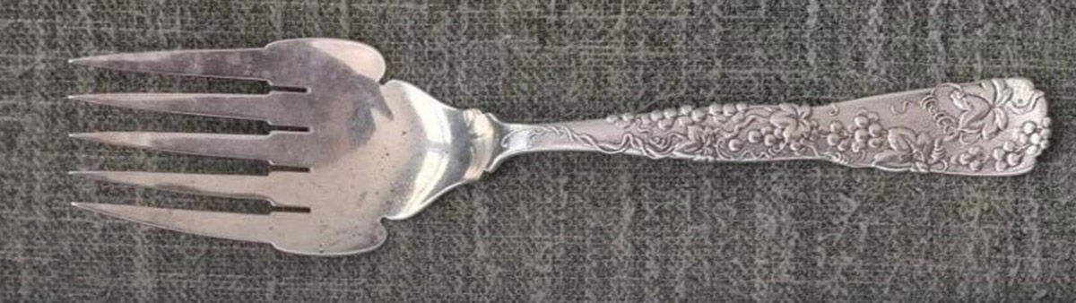 Vine-Multi Motif (Sterling, 1872) Large Solid Fish Serving Fork by Tiffany & CO SILVER-1