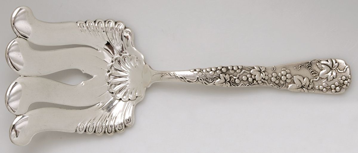 Vine-Multi Motif (Sterling, 1872) Large Solid Asparagus Serving Fork by Tiffany & CO SILVER-1