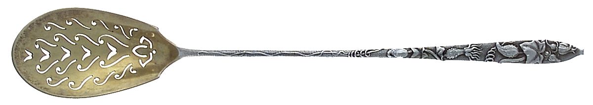 Vine-Multi Motif (Sterling, 1872) Pierced Bowl Long Handle Olive Spoon by Tiffany & CO SILVER-1