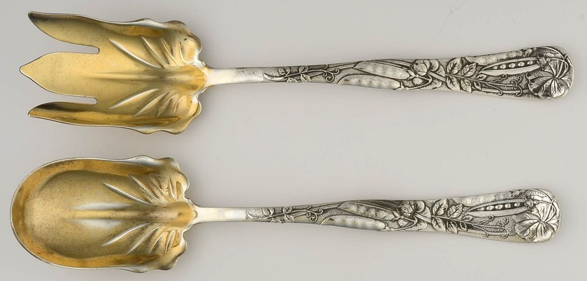 Vine-Multi Motif (Sterling, 1872) (2 Pc) Solid Salad Set by Tiffany & CO SILVER-1