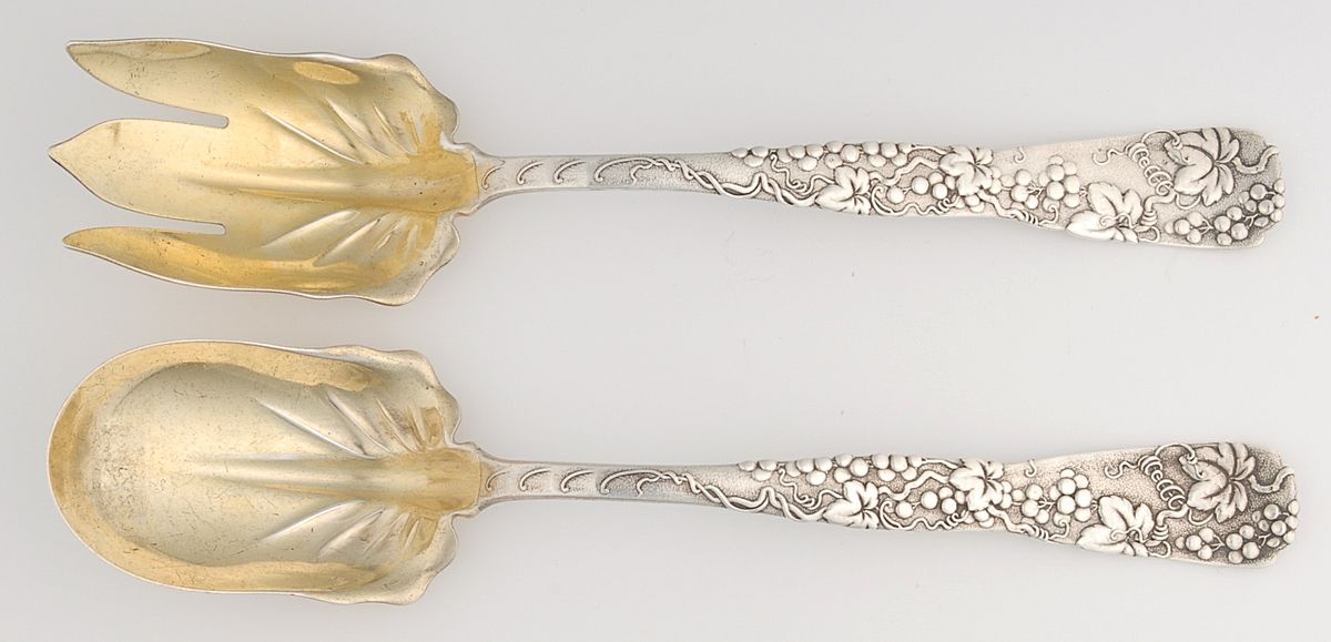 Vine-Multi Motif (Sterling, 1872) (2 Pc) Solid Salad Set by Tiffany & CO SILVER-1