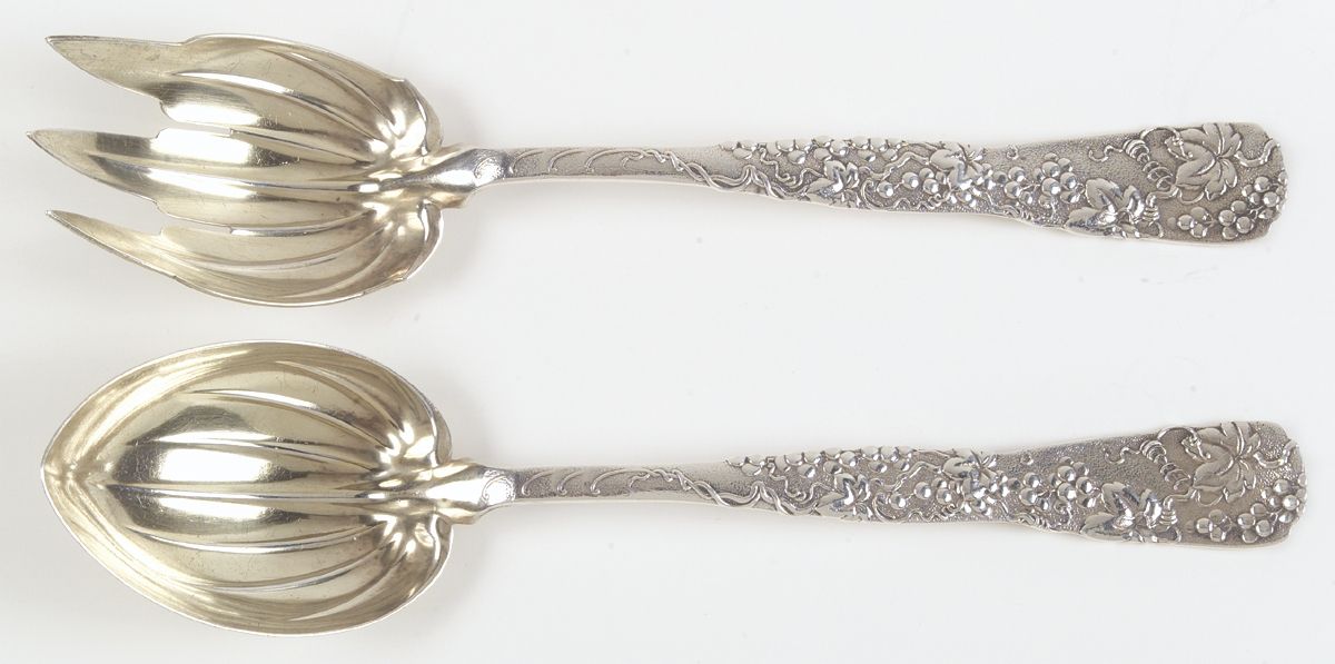 Vine-Multi Motif (Sterling, 1872) (2 Pc) Solid Salad Set by Tiffany & CO SILVER-1