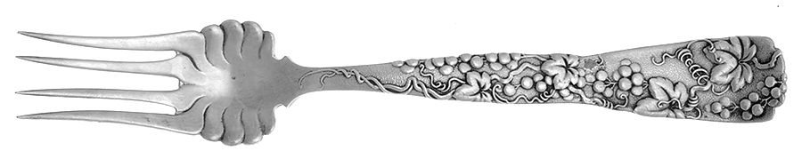 Vine-Multi Motif (Sterling, 1872) Large Solid Cold Meat Serving Fork by Tiffany & CO SILVER-1