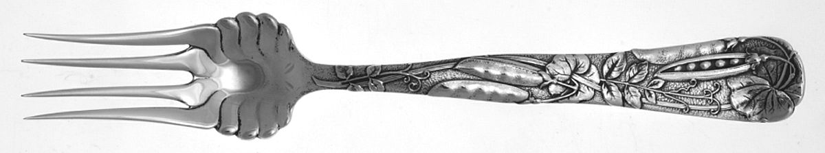 Vine-Multi Motif (Sterling, 1872) Large Solid Cold Meat Serving Fork by Tiffany & CO SILVER-1