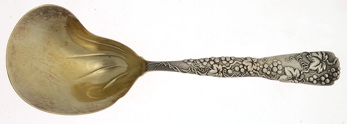 Vine-Multi Motif (Sterling, 1872) Berry Casserole Spoon w/Kidney Bowl by Tiffany & CO SILVER-1