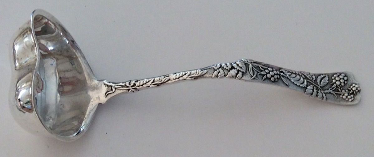Vine-Multi Motif (Sterling, 1872) Gravy Ladle with Heart Shape Bowl by Tiffany & CO SILVER-1