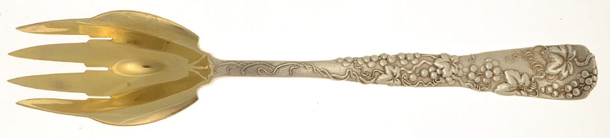 Vine-Multi Motif (Sterling, 1872) Oversize Solid Salad Serving Fork by Tiffany & CO SILVER-1