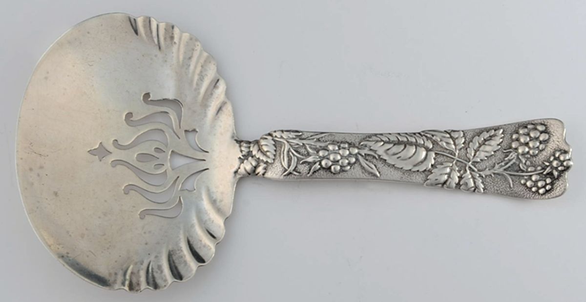 Vine-Multi Motif (Sterling, 1872) Bon Bon Spoon with Pierced, Fluted Bowl by Tiffany & CO SILVER-1