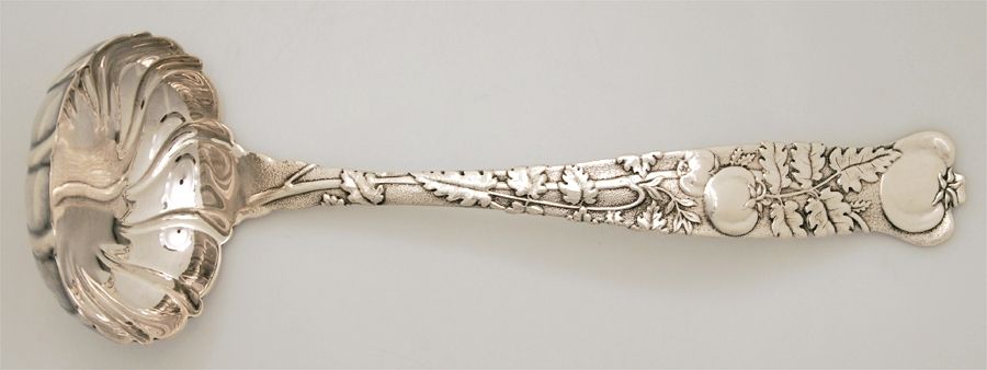 Vine-Multi Motif (Sterling, 1872) Solid Oyster Ladle with Fluted Bowl by Tiffany & CO SILVER-1