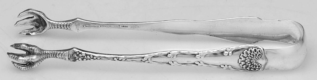Wave Edge (Sterling, 1884) Large Sugar Tongs W/Claw Tips by Tiffany & CO SILVER-1