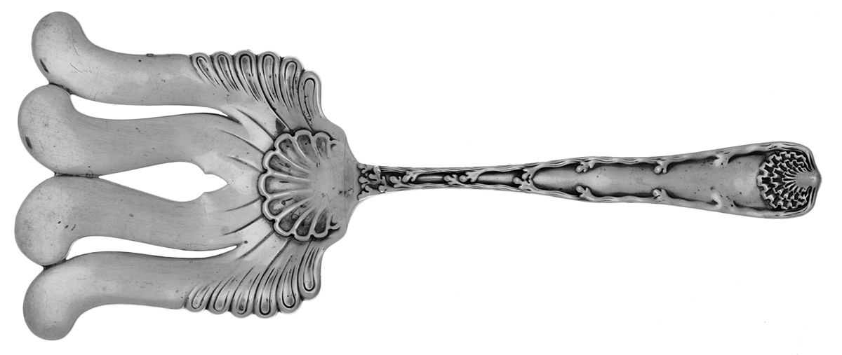 Wave Edge (Sterling, 1884) Large Solid Asparagus Serving Fork by Tiffany & CO SILVER-1