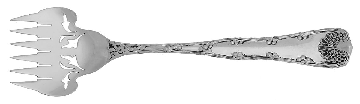 Wave Edge (Sterling, 1884) Large Solid Tined Sardine Serving Fork by Tiffany & CO SILVER-1